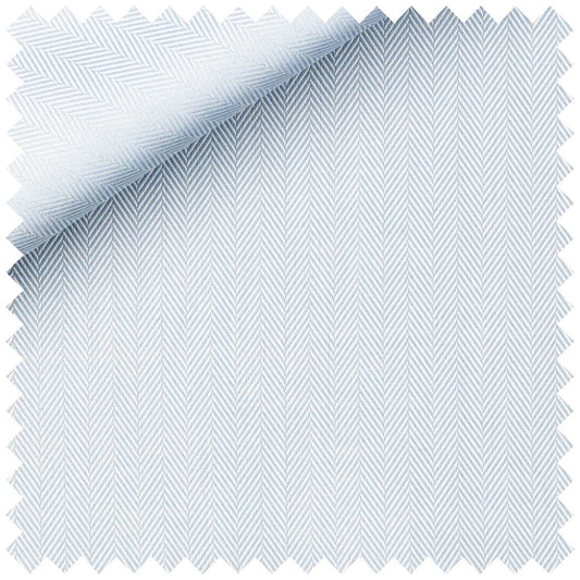 Sky Blue Herringbone Cotton Twill