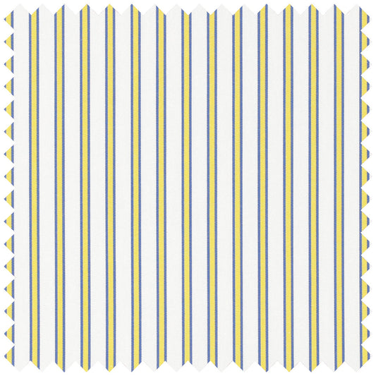 Yellow with blue edge stripe poplin