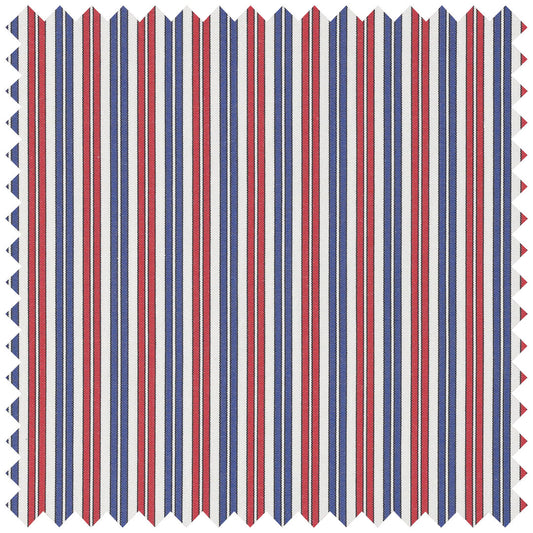 Red and blue double stripe poplin