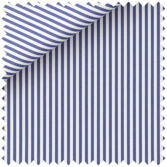 China Blue Poplin Bengal Stripe