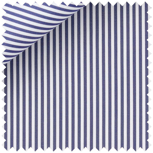 Navy Poplin Bengal Stripe