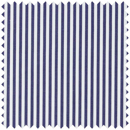 Navy Poplin Bengal Stripe