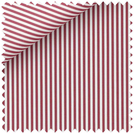 Red Poplin Bengal Stripe