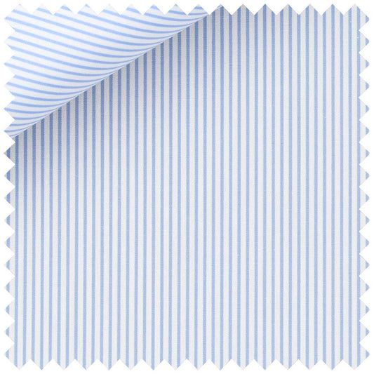 Sky Blue Poplin Pencil Stripe