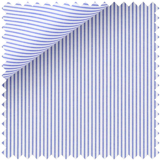 Blue Poplin Pencil Stripe