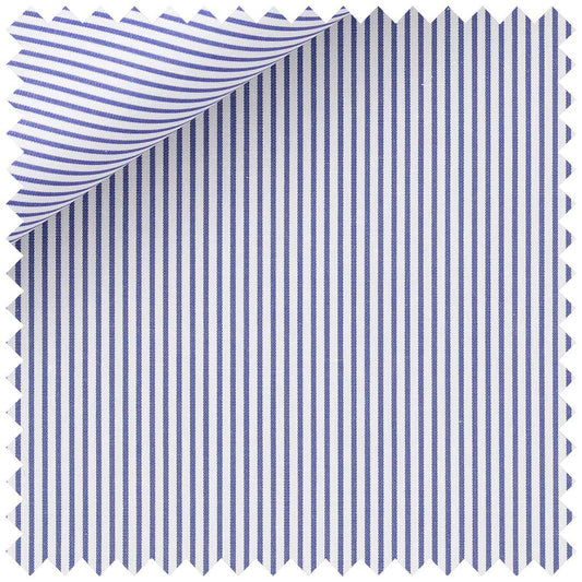 Royal Blue Poplin Pencil Stripe