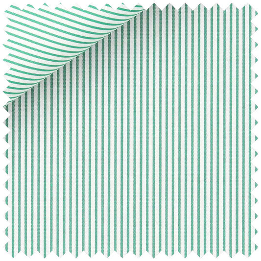 Green Poplin Pencil Stripe