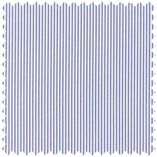 China Blue Poplin Pencil Stripe