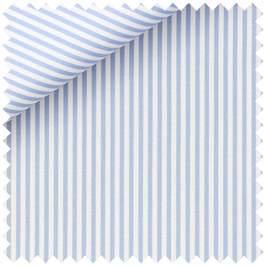 Sky Blue Poplin Bengal Stripe