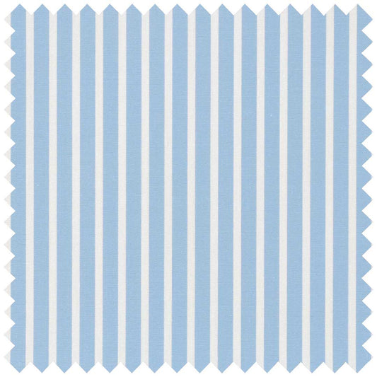 Sky Blue and White Poplin Pencil Stripe