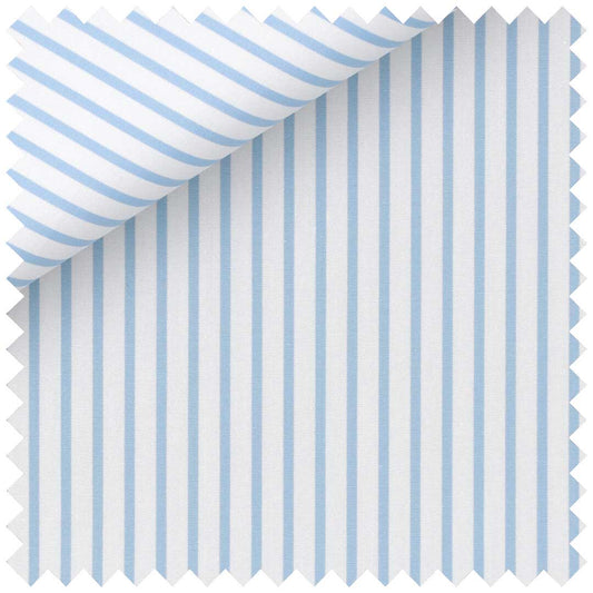 Sky Blue Poplin Pencil Stripe