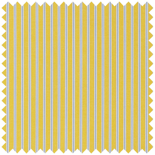 Blue on yellow multistripe poplin