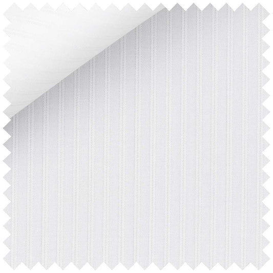 White Cotton Self Stripe