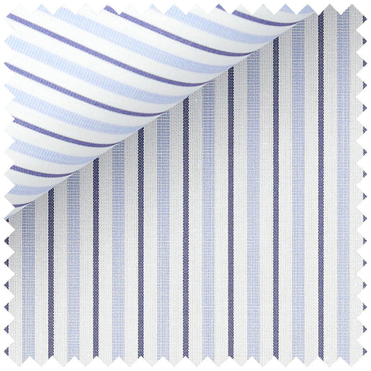 Blue and sky stripe poplin