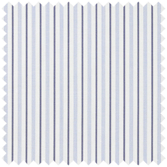 Blue and sky stripe poplin