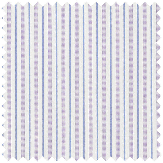 Blue and lavender stripe poplin