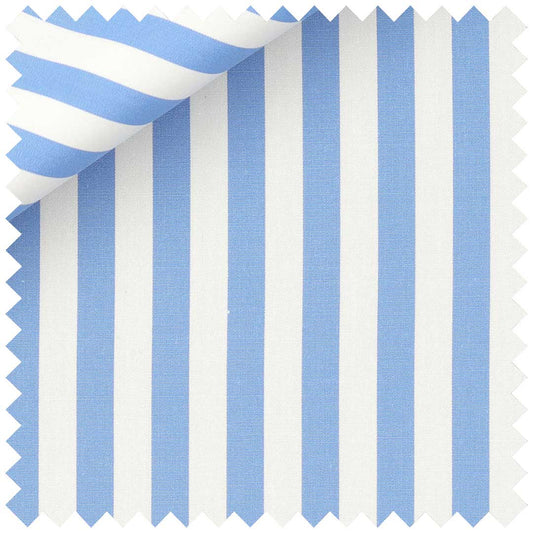 Sky Blue and White Poplin Candy Stripe