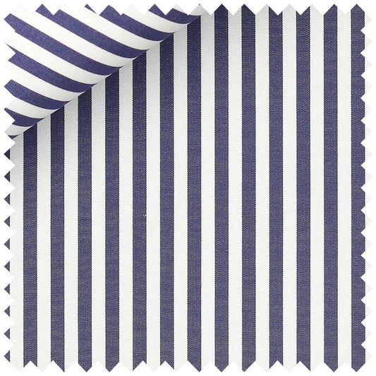 Navy Poplin Candy Stripe