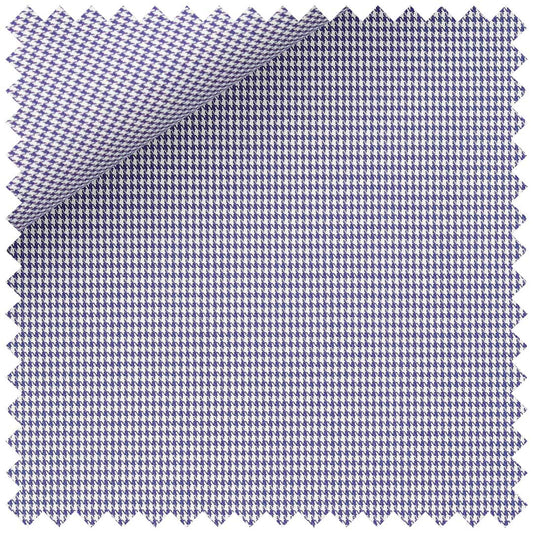 Royal Blue Fine Puppytooth Cotton Twill