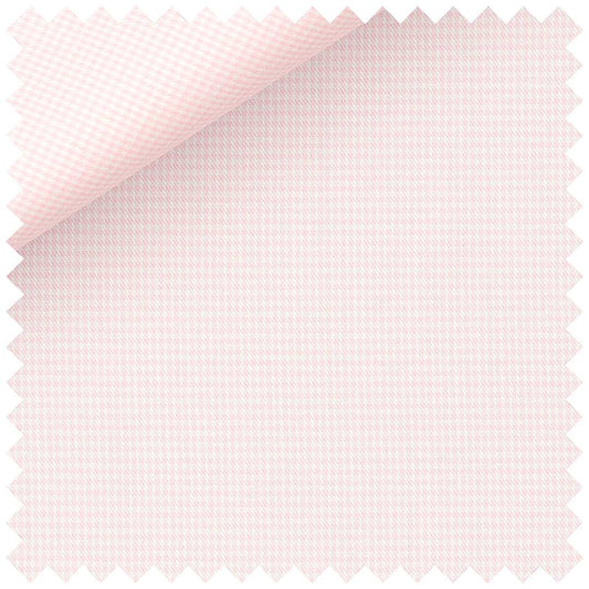 Pink Fine Puppytooth Cotton Twill