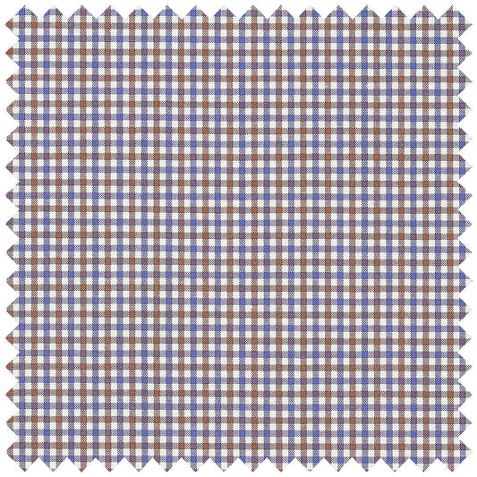 Gingham Multi Coloured Check in Brown and Blue