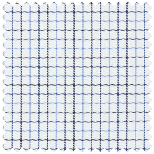 Blue Black Multi Check Cotton Twill