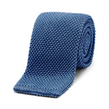 Sky blue knitted silk tie
