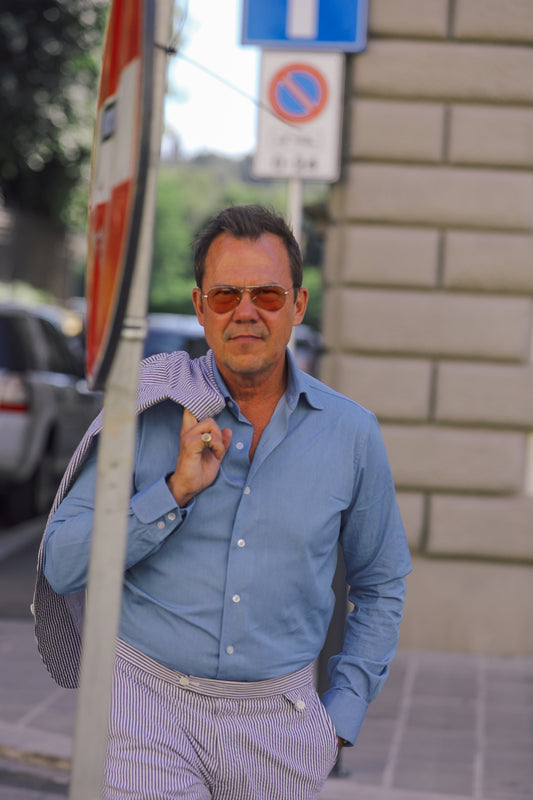 WM BROWN x Budd Exclusive Denim Cocktail Cuff Shirt