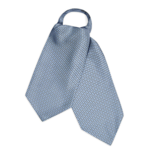 Looping Foulard Silk Cravat in Sky Blue