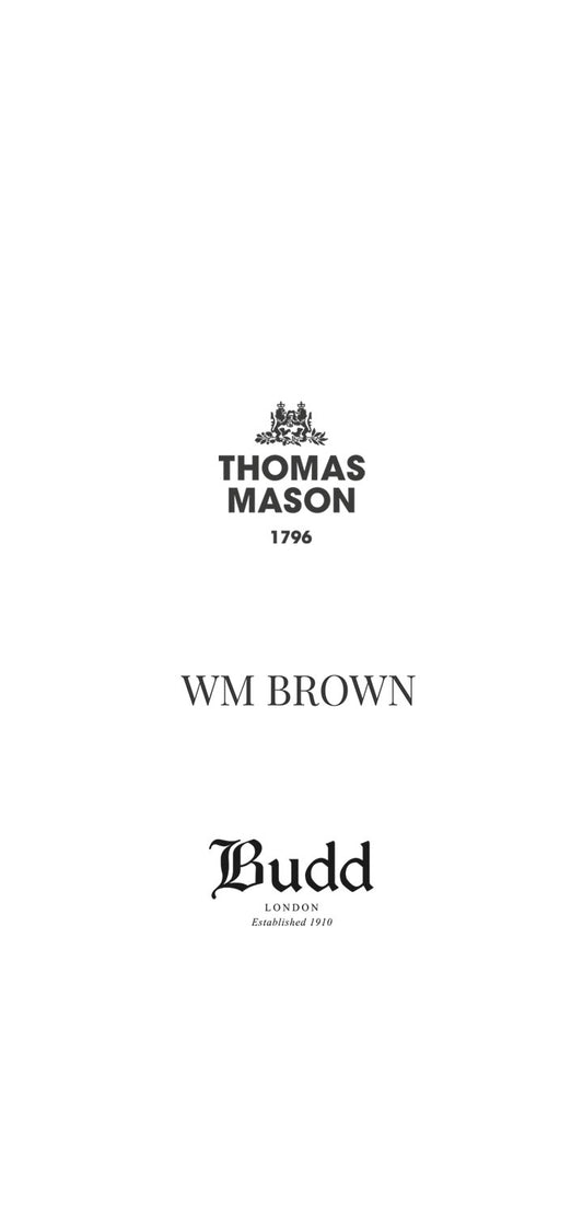 Thomas Mason x WM Brown x Budd Business Logos