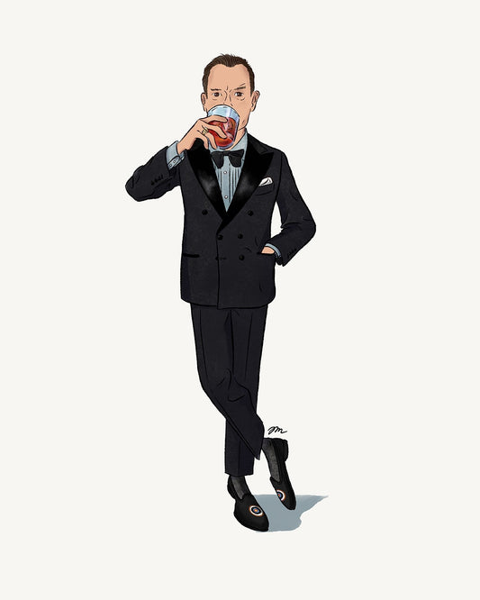 Matt Hranek from WM Brown Project Art Illustration in the Washed Denim Pleated Shirt