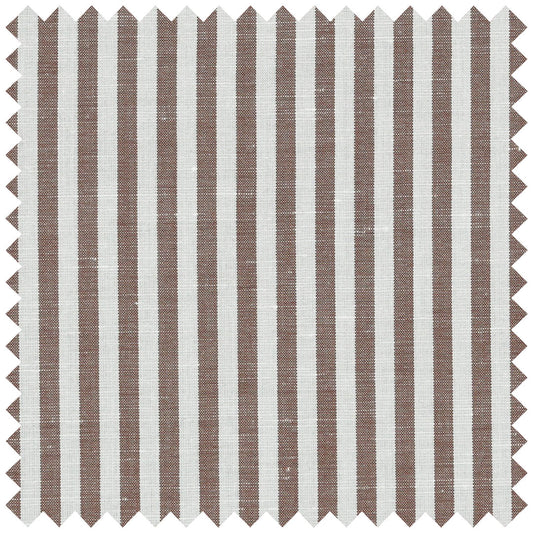 Loro Piana  Brown Cotton and Linen Bengal Stripe