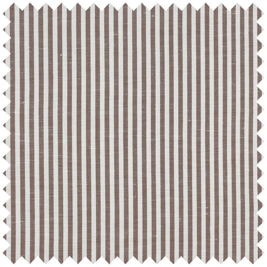 Loro Piana  Brown Cotton and Linen Bengal Stripe