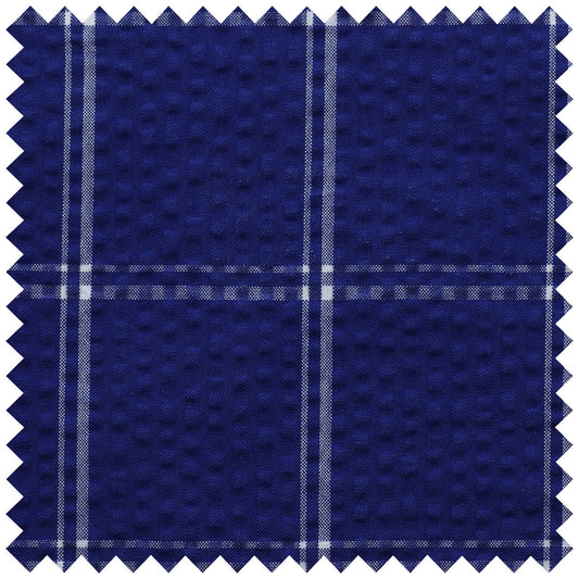 Navy and white double windowpane check