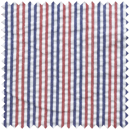 Red white and blue stripe seersucker