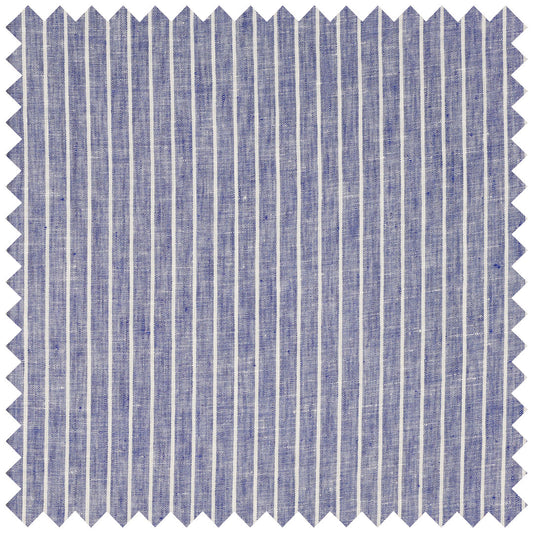 Blue pencil stripe linen with Aloe