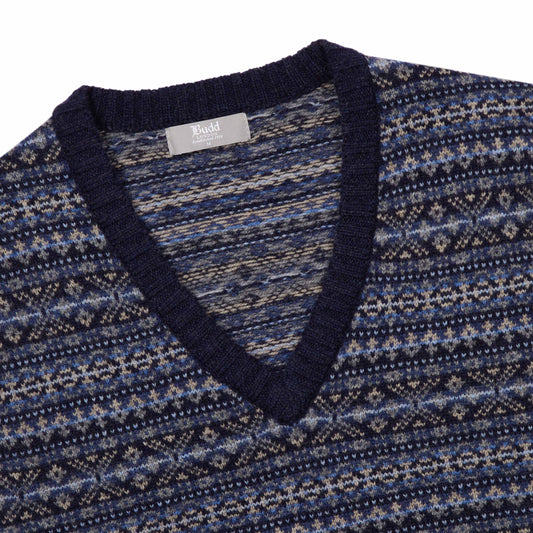 Fairisle Knitted Vest in Blue