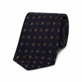 Neat Floral Wool Tie in Navy