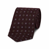Floral design wool tie in navy