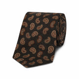 Paisley wool tie in moss green