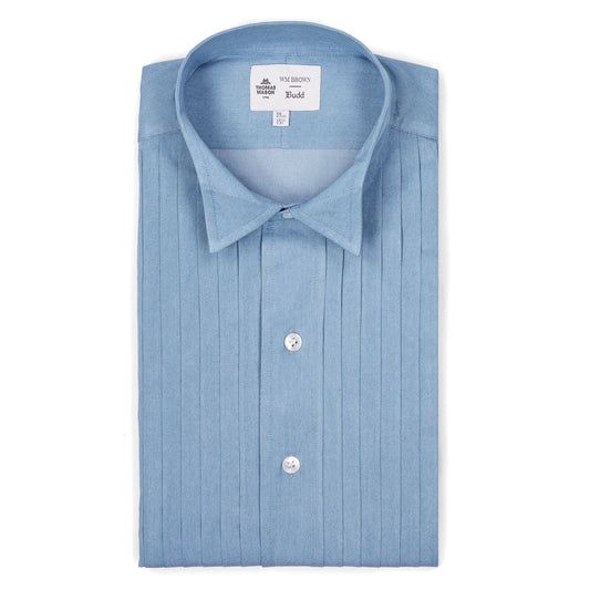 Special Order WMB Brown x Budd Hand-Pleat Shirt with Wing Collar