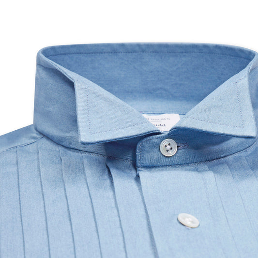 Special Order WMB Brown x Budd Hand-Pleat Shirt with Wing Collar