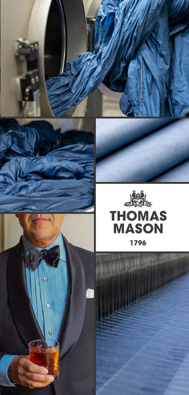 Mixed collage of Thomas Mason x WM Brown x Budd washed denim in process