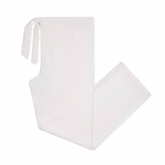 Cotton and cashmere white herringbone pyjamas with navy piping