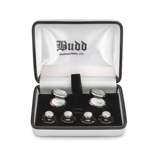 Rhodium and Mother of Pearl Half Suite