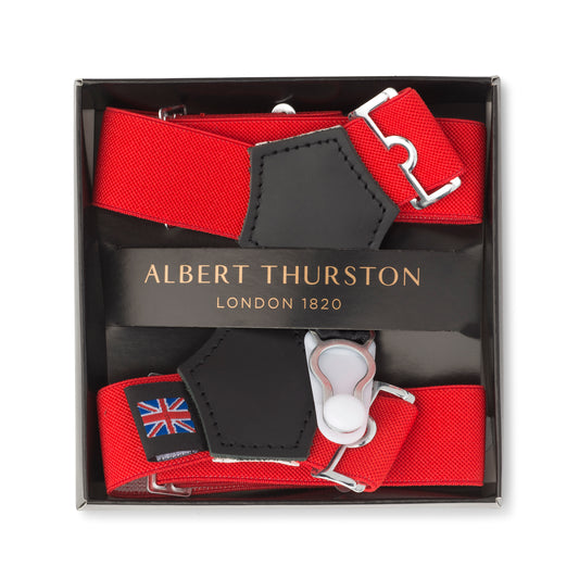 Plain Sock Suspenders in Red