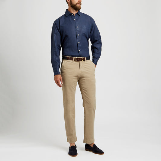 Casual Linen Shirt in Navy