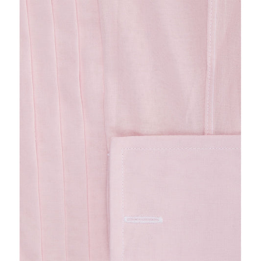 Classic Fit Pleated Voile Double Cuff Dress Shirt in Pink Cuff