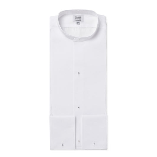 Classic Fit Plain Marcella Semi-Stiff Neckband Dress Shirt in White