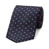 Medium Spot Tie in Navy and Pink